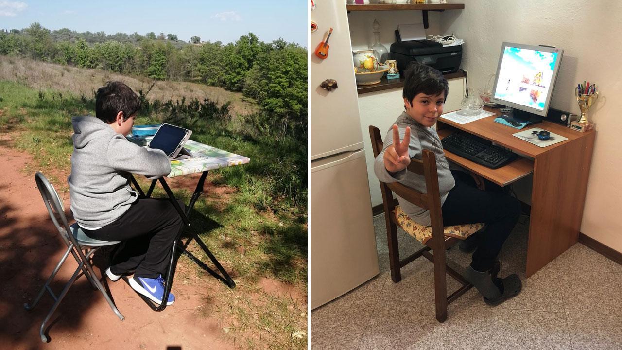 Fino a ieri Giulio nel bosco per seguire le lezioni, da oggi il ragazzino ha la connessione a casa