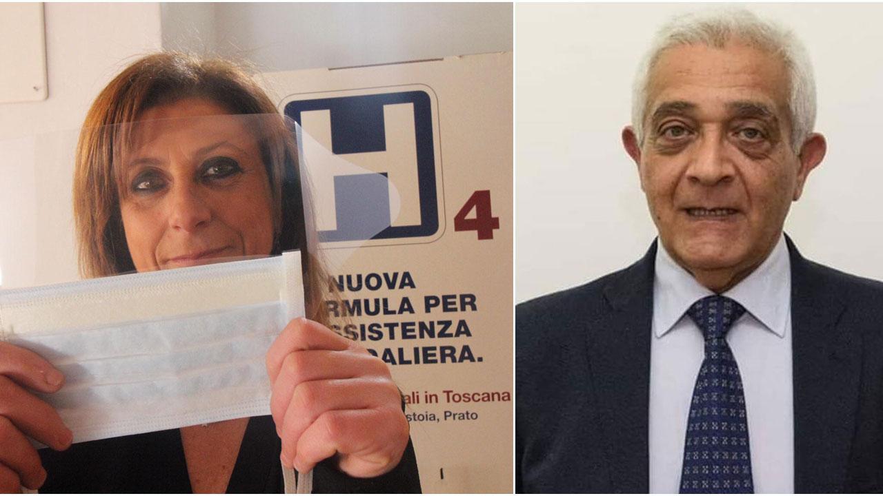 Rosanna Sciumbata, consigliera comunale e vice presidente dell’Ordine dei medici, a destra Giovanni Castaldo medico di medicina generale con trent’anni di servizio in città
