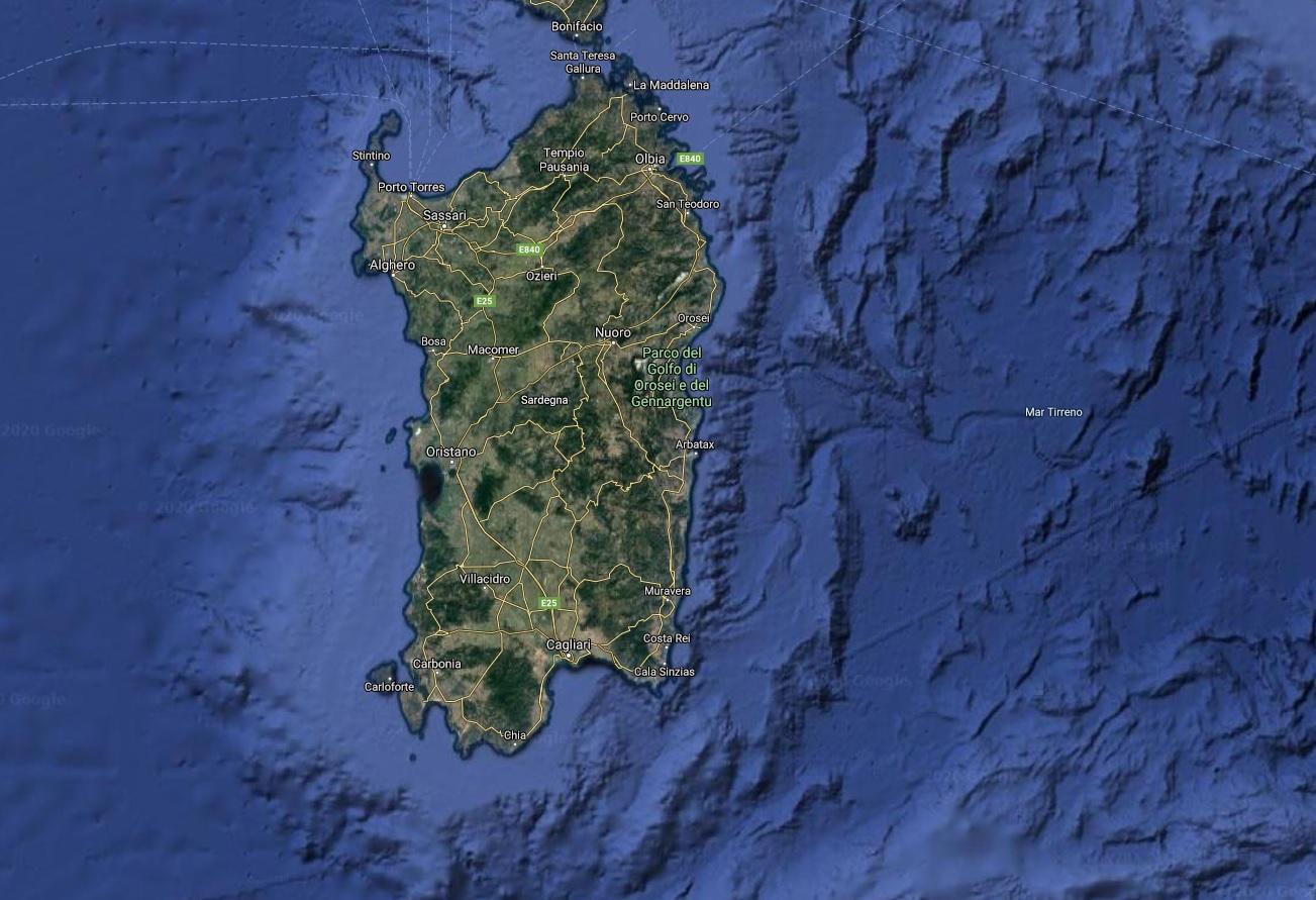 La Sardegna vista da Google Maps