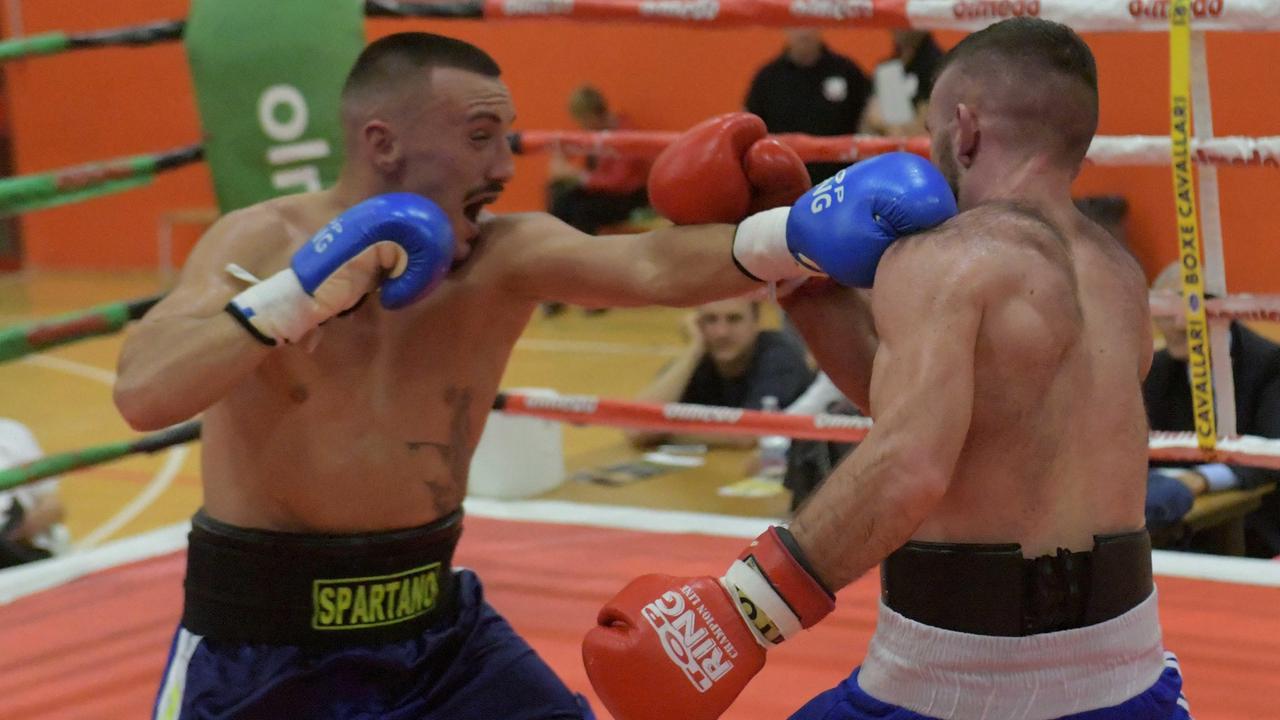 Mattia De Bianchi detto "lo Spartano" durante uno dei suoi ultimi combattimenti