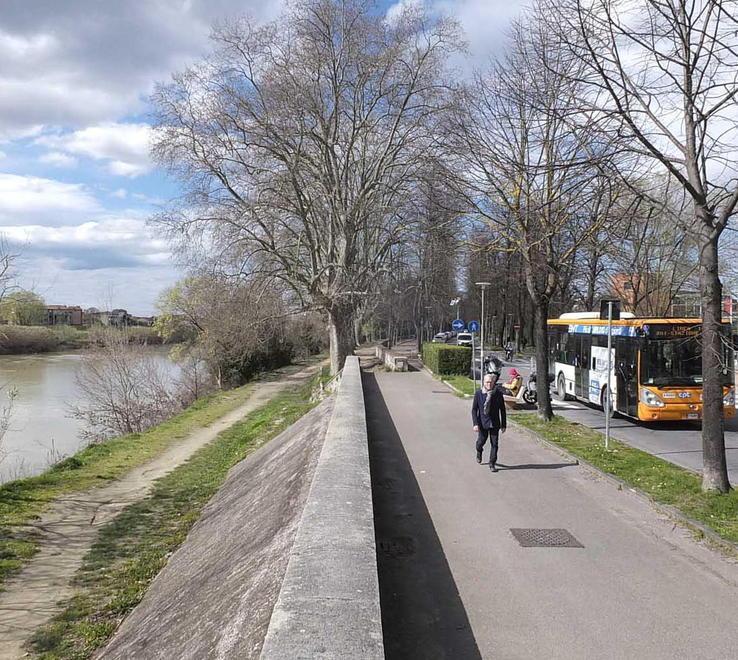 Il punto di innesto del nuovo ponte ciclopedonale sulle Piagge