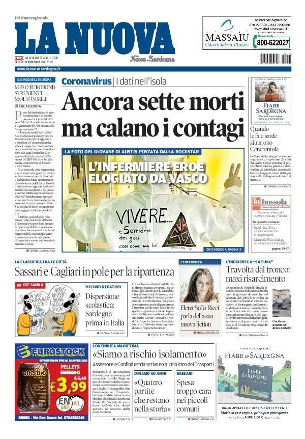 La Nuova Sardegna - Prima Pagina - 22 aprile 2020
