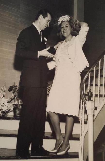 Sirio Maccioni con Egidiana il giorno del loro matrimonio in un attico di Park Avenue