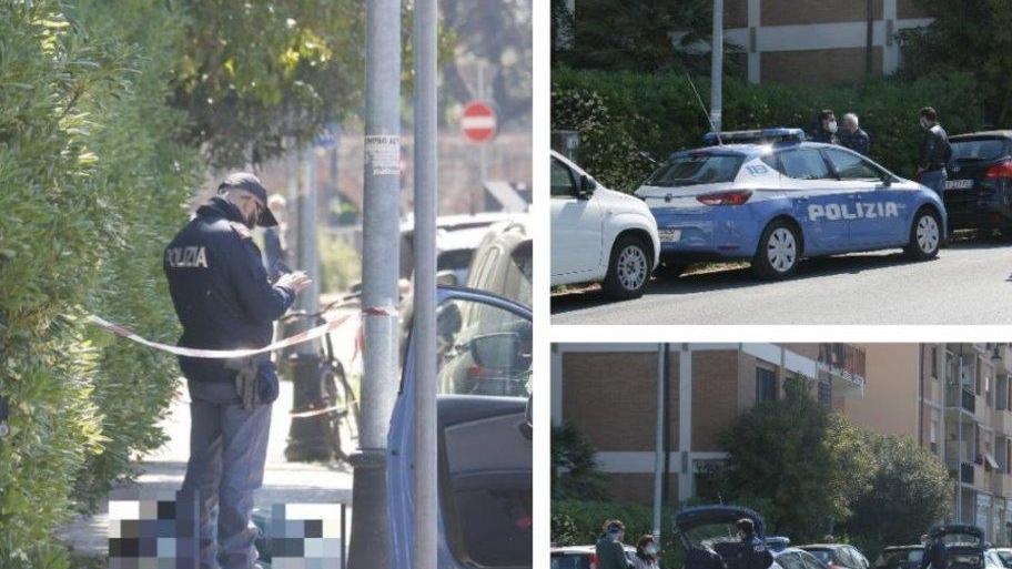 L’intervento della polizia in via Vittorio Veneto a seguito del malore che ha ucciso l’anziano (foto renzullo/muzzi)