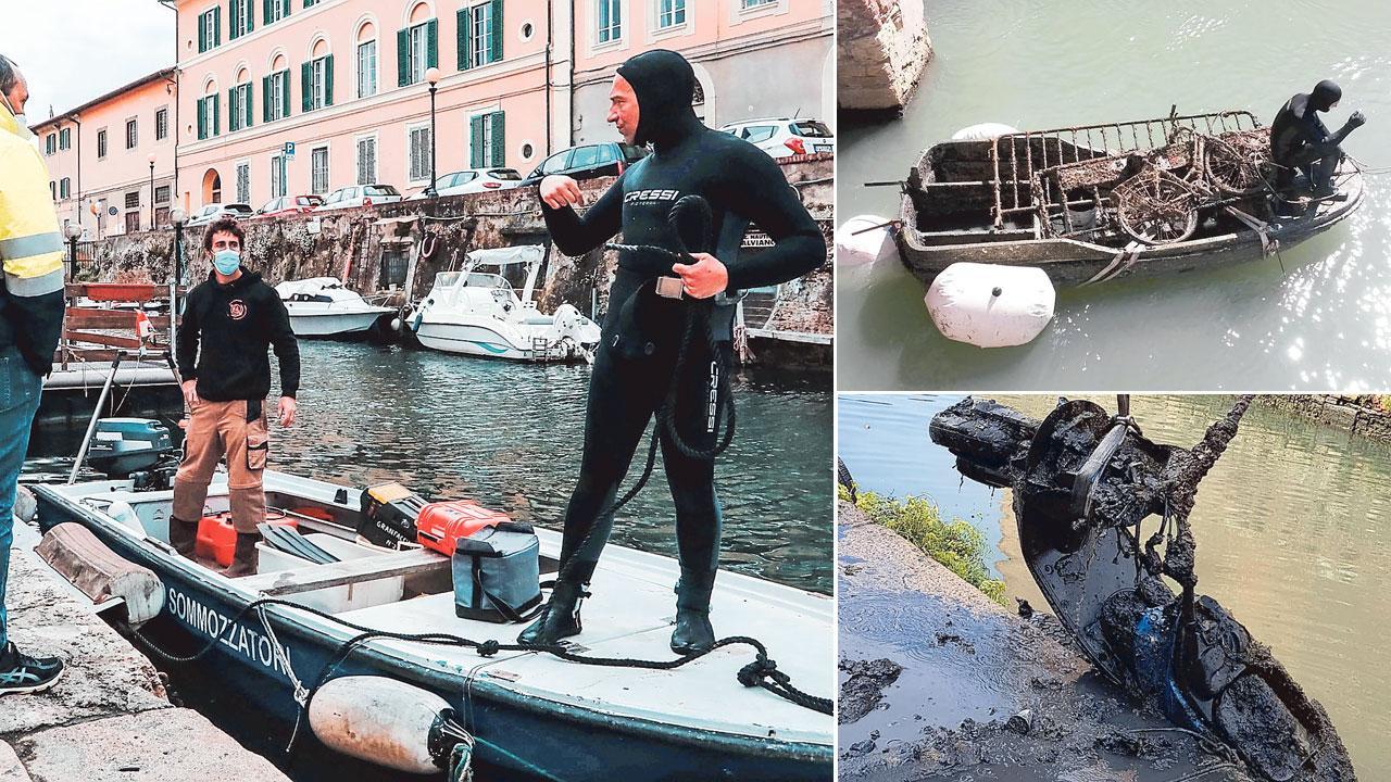 I segreti dei sub “spazzini” per ripulire i Fossi: «Al buio nel fango, così peschiamo i relitti»
