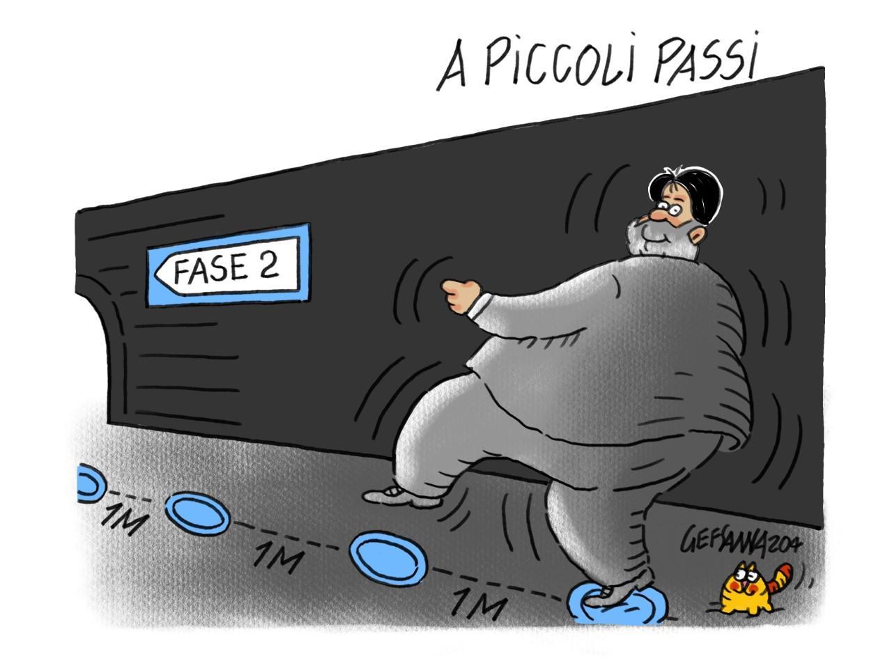 La vignetta di Gef: fase 2, si riparte ma a piccoli passi