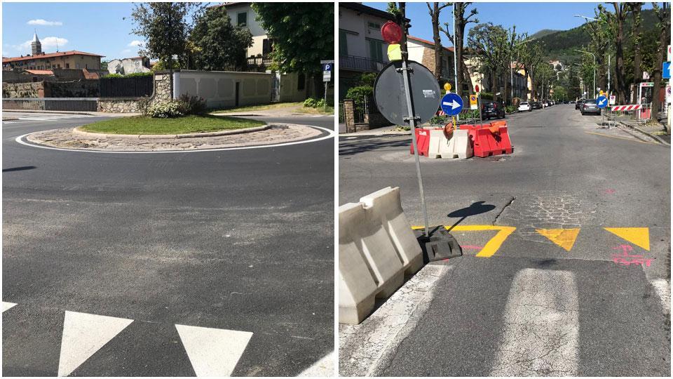 la nuova rotatoria sperimentale al ponte XX Settembre e di via Machiavelli