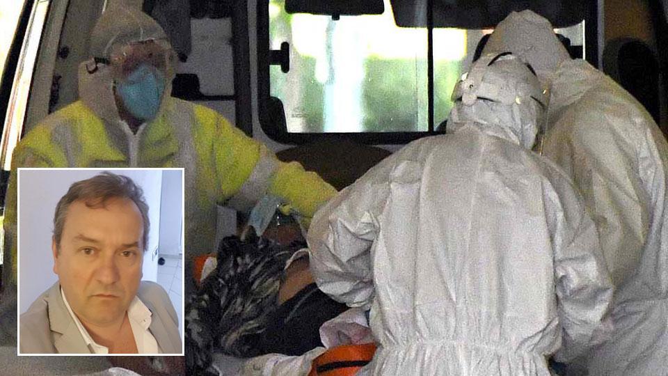 Roberto Vatteroni e gli addetti delle ambulanze del 118