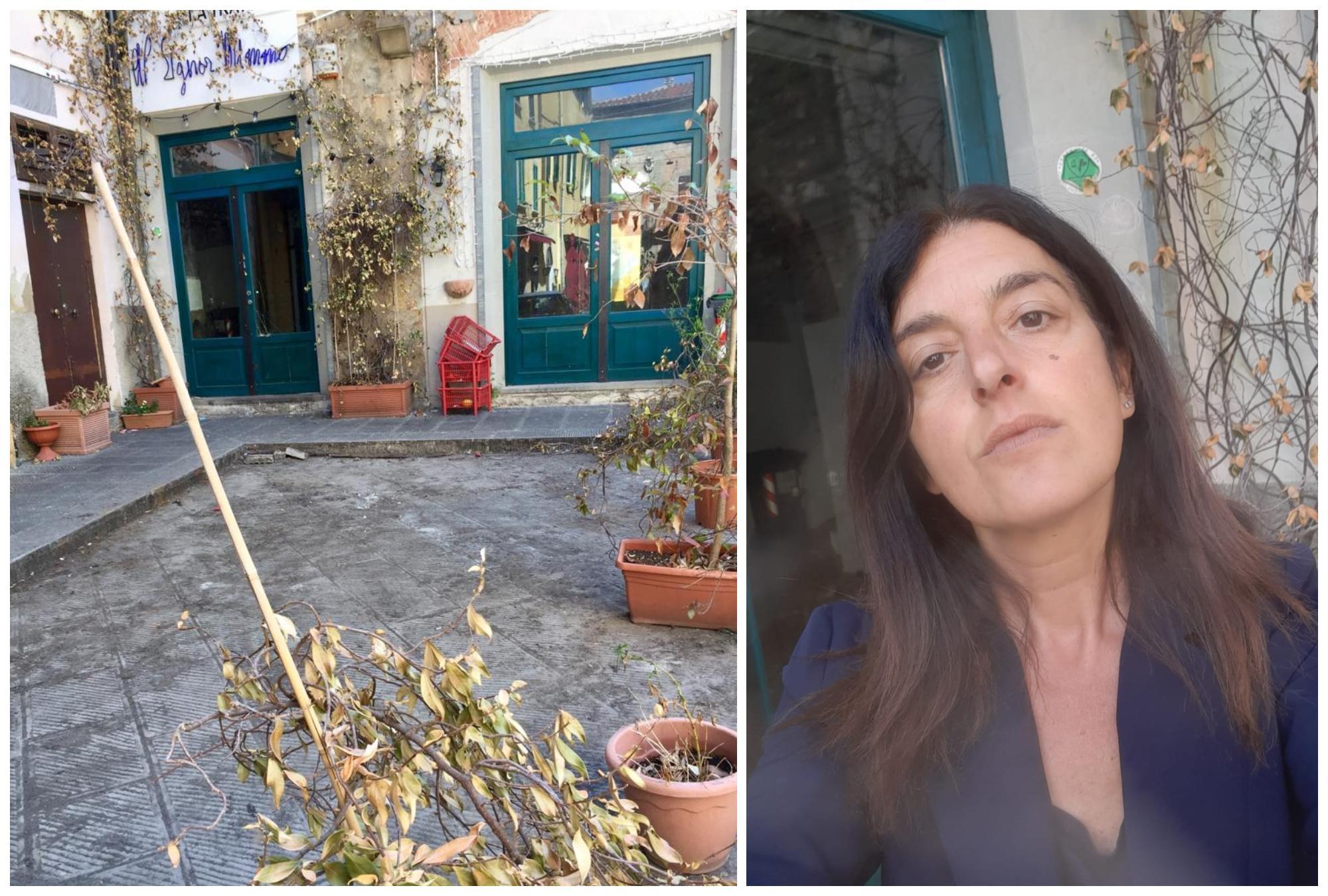 L’ingresso del ristorante “Il Signor Mimmo” e la cuoca e titolare Nadia De Siati