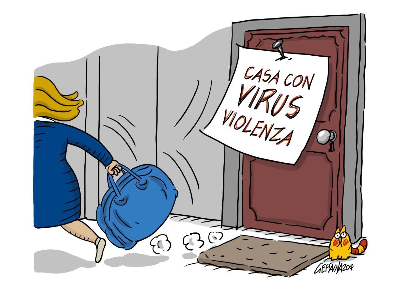 La vignetta di Gef: chiusi in casa, in aumento i casi di violenza sulle donne