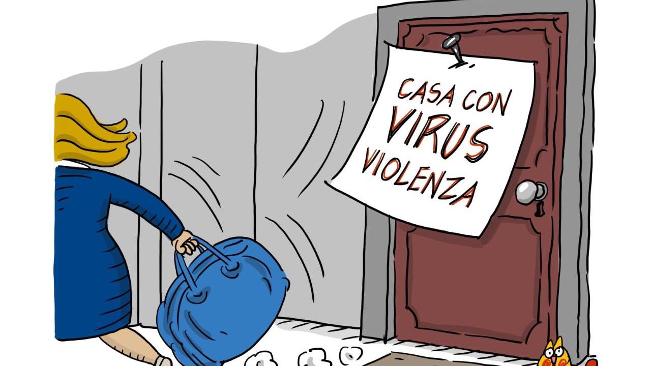 La vignetta di Gef: chiusi in casa, in aumento i casi di violenza sulle donne