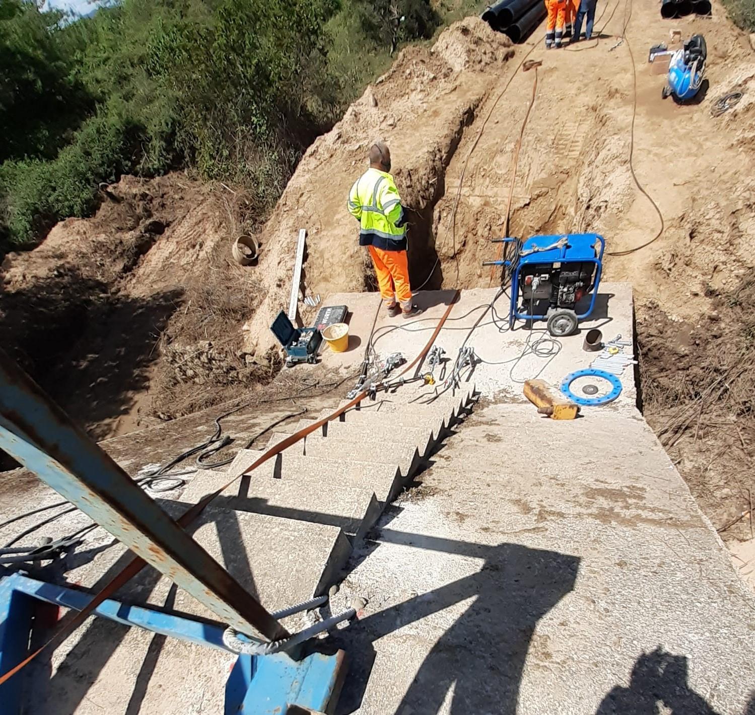 Olbia, Abbanoa al lavoro sulla condotta idrica spazzata via dal Padrongianus