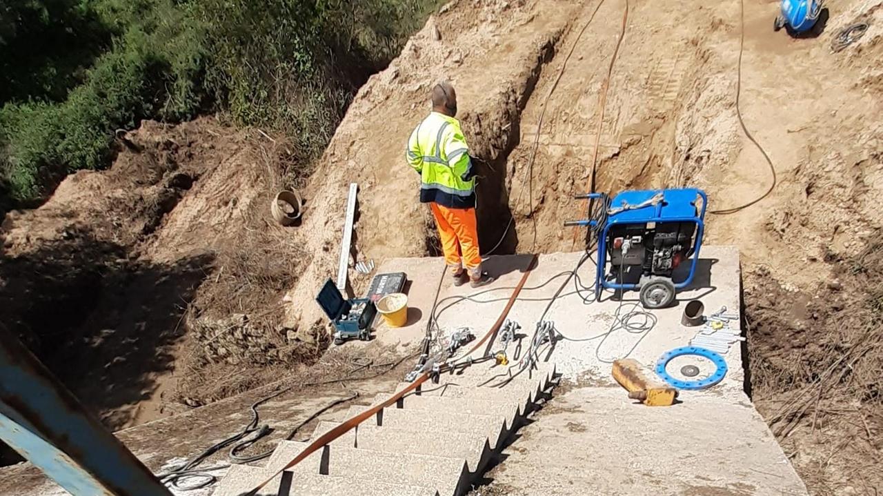 Olbia, Abbanoa al lavoro sulla condotta idrica spazzata via dal Padrongianus