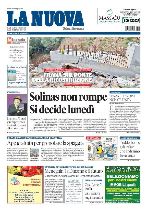 La Nuova Sardegna - Prima Pagina - 1 maggio 2020