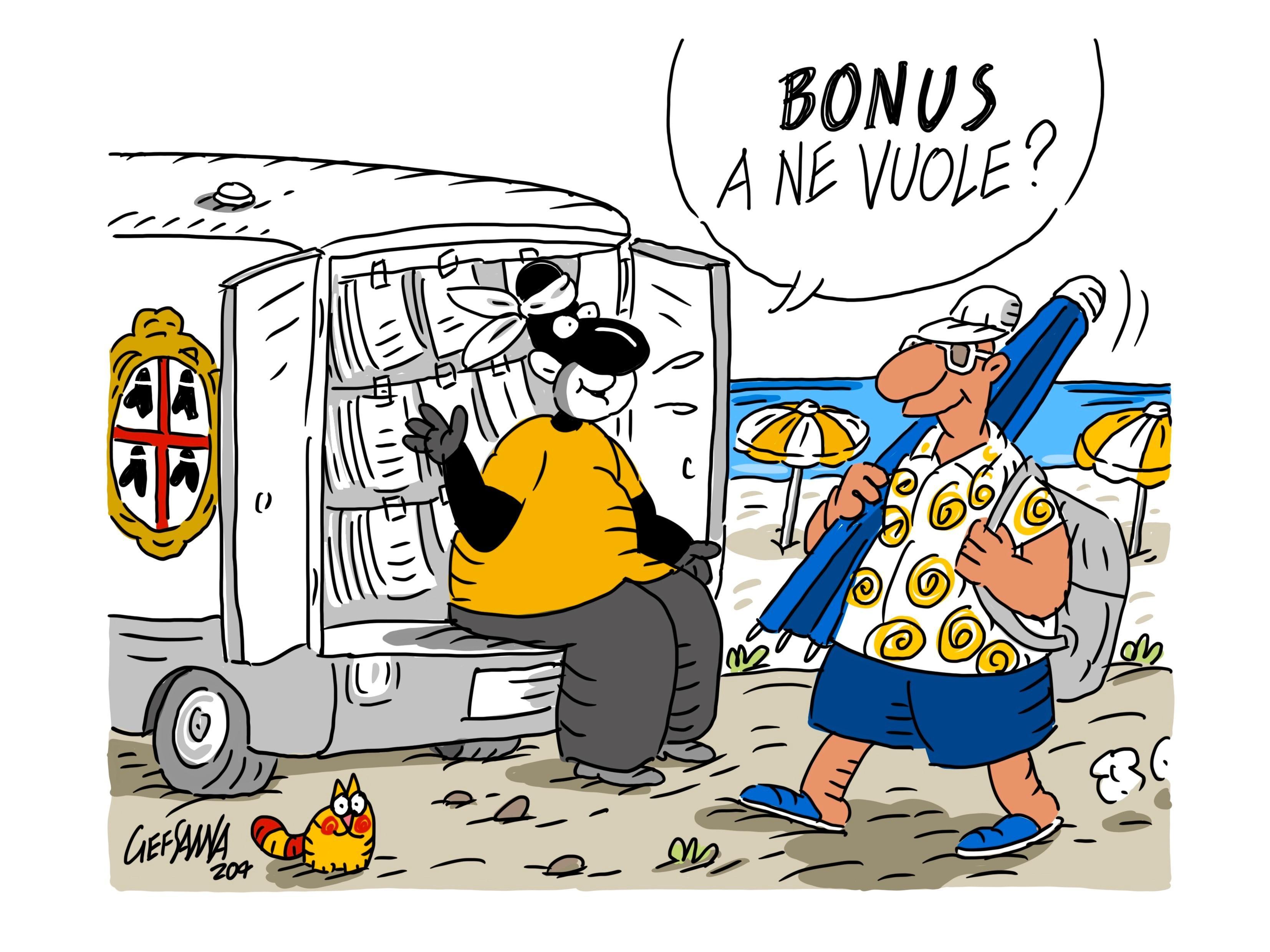 La vignetta di Gef: un incentivo per i turisti che vengono in Sardegna