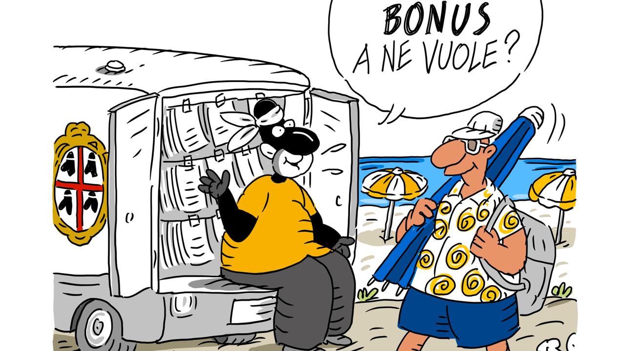 La vignetta di Gef: un incentivo per i turisti che vengono in Sardegna