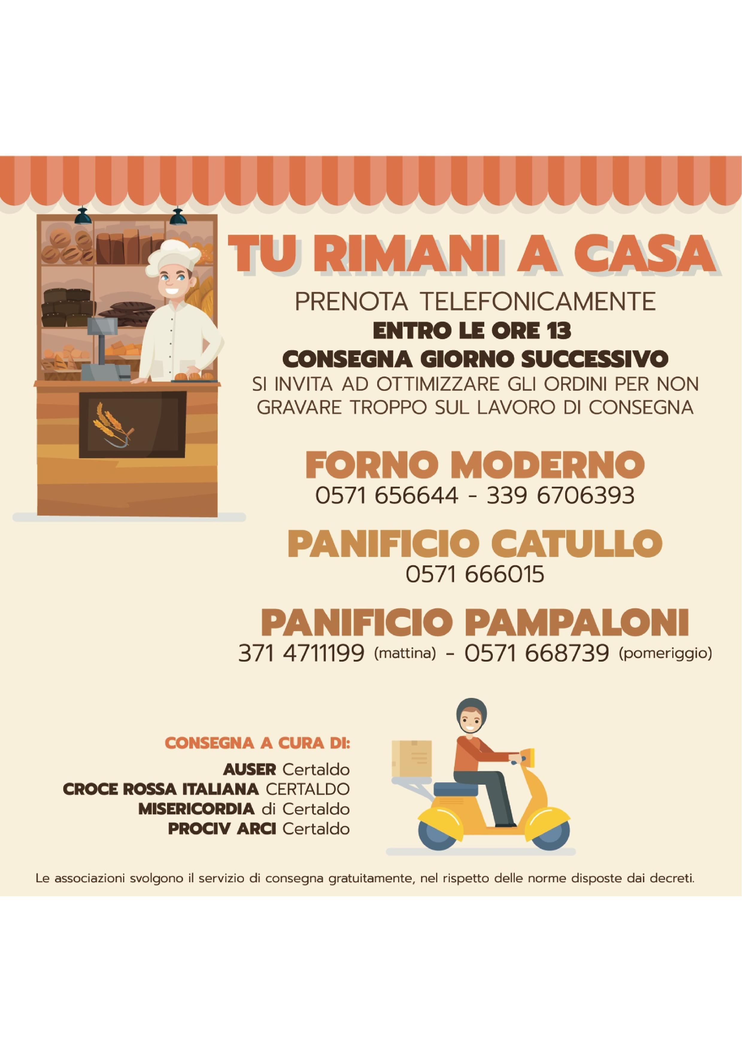 Consegna a domicilio del pane a Certaldo