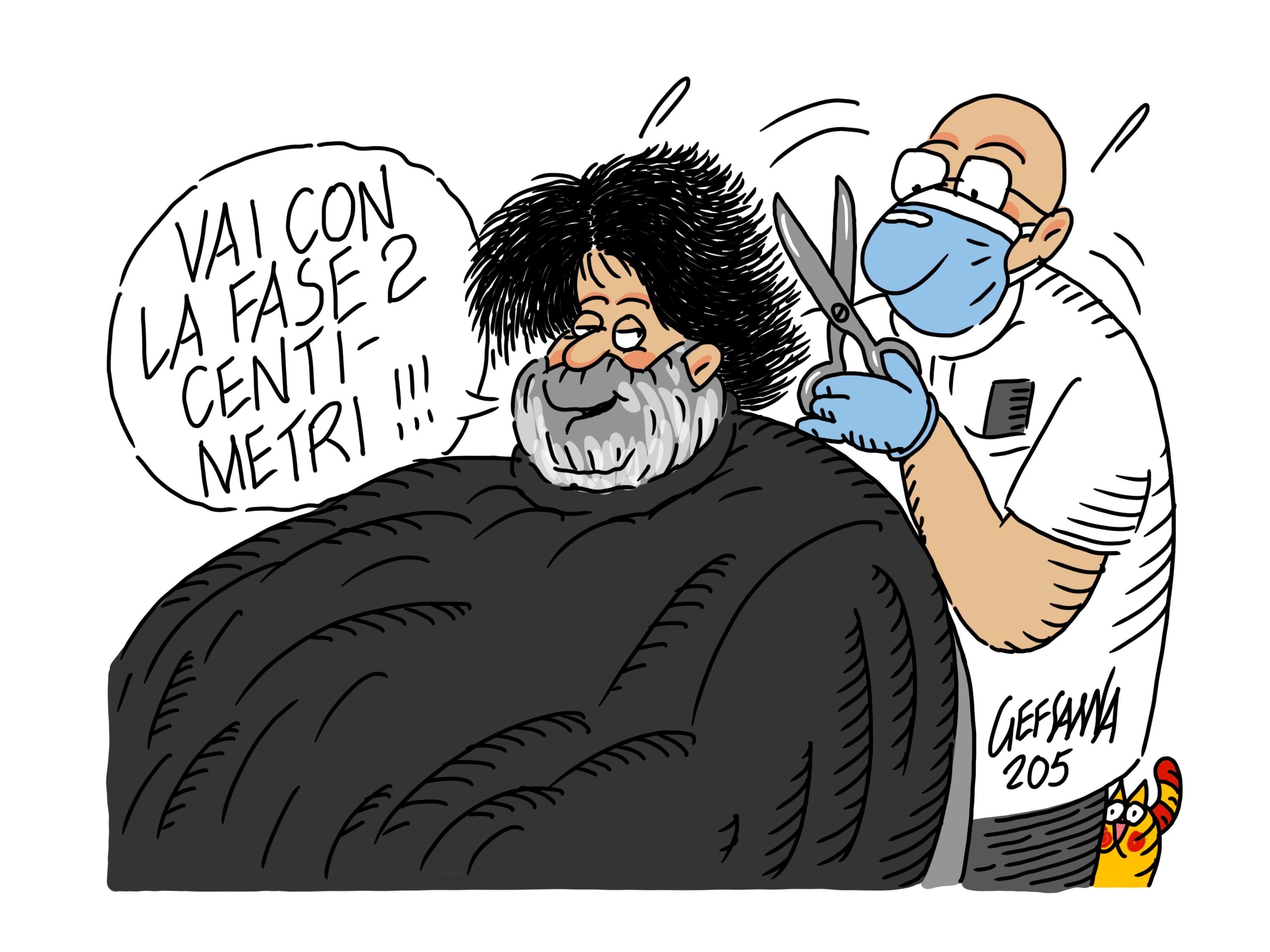 La vignetta di Gef: Solinas avvia la fase 2, in Sardegna si anticipano le riaperture ma con prudenza 