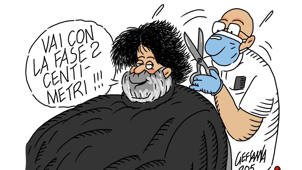 La vignetta di Gef: Solinas avvia la fase 2, in Sardegna si anticipano le riaperture ma con prudenza