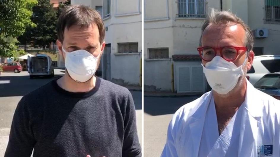 A sinistra il sindaco di Pitigliano Giovanni Gentili, a destra il direttore della Medicina Interna dell'ospedale Petruccioli, Andrea Montagnani