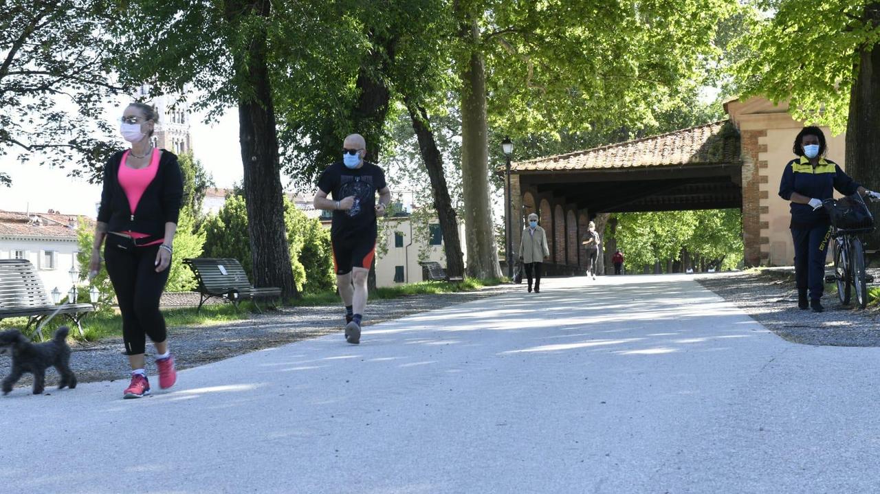 In bici, con il cane o a correre: i vari modi di vivere la riapertura delle Mura (Foto Sernacchioli)