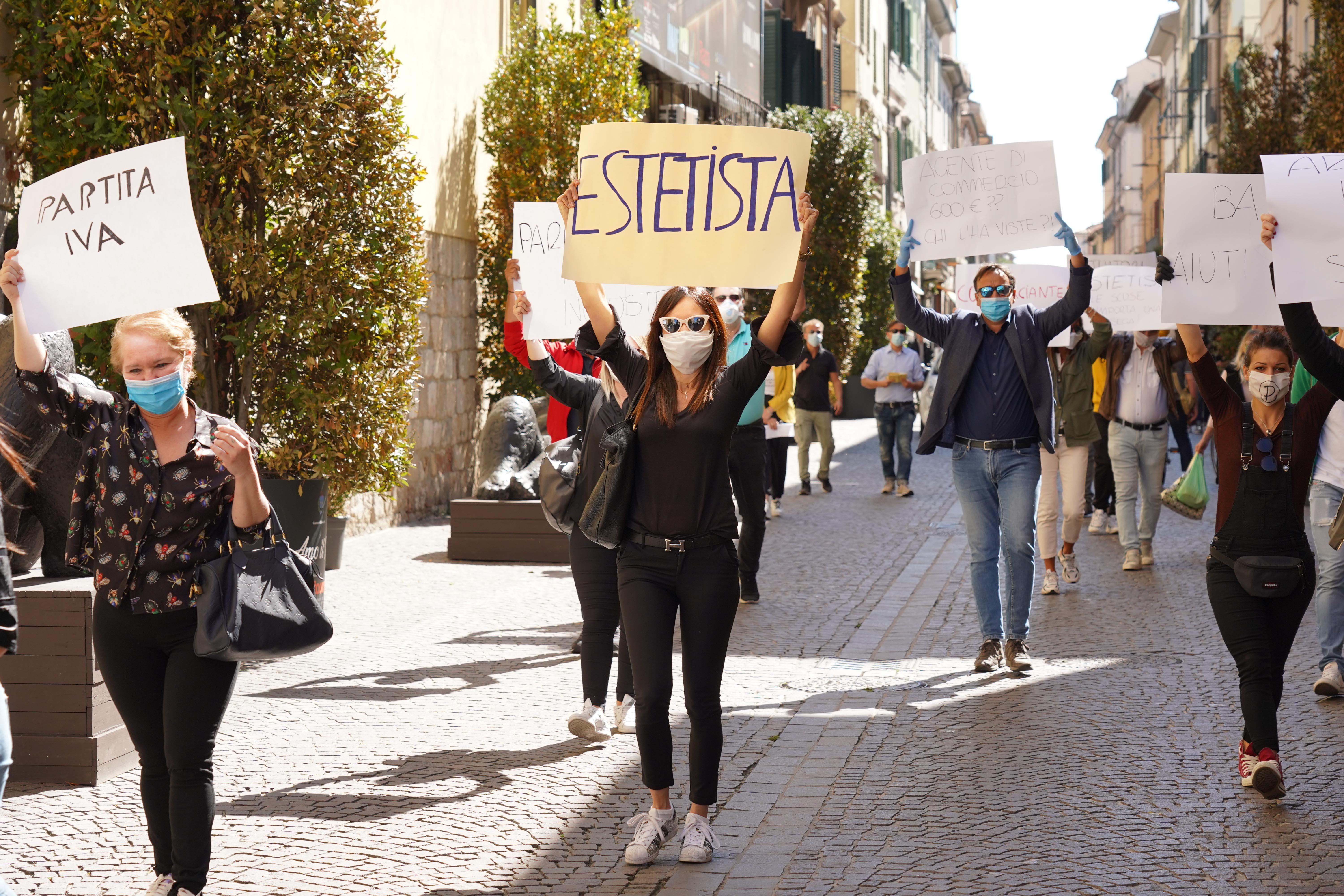 La protesta a Pontedera (foto Franco Silvi)