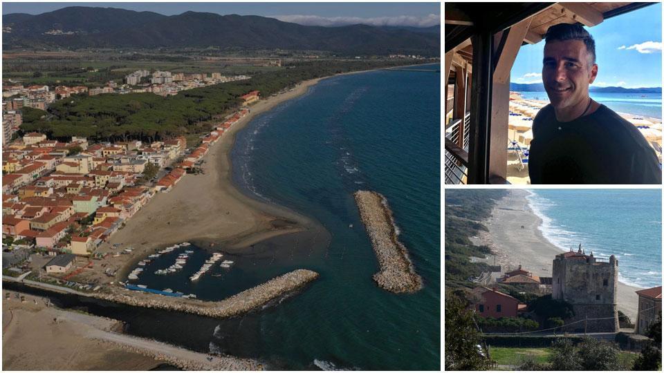 Il litorale del Golfo visto dal cielo, Alessandro Gandi e la spiaggia dell’Osa, Orbetello