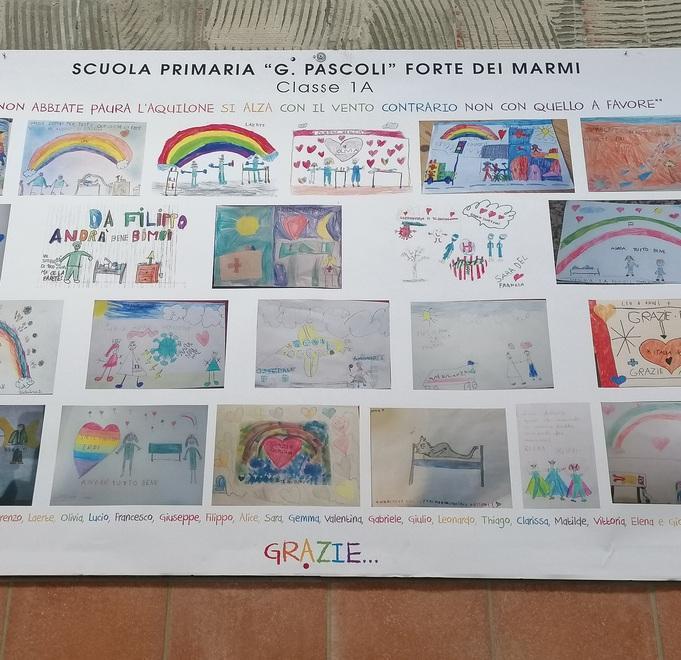 Un grazie “disegnato” ai medici dai bimbi delle Pascoli di Forte