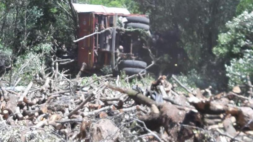 Si ribalta il camion carico di legna, grave 68enne di Tonara