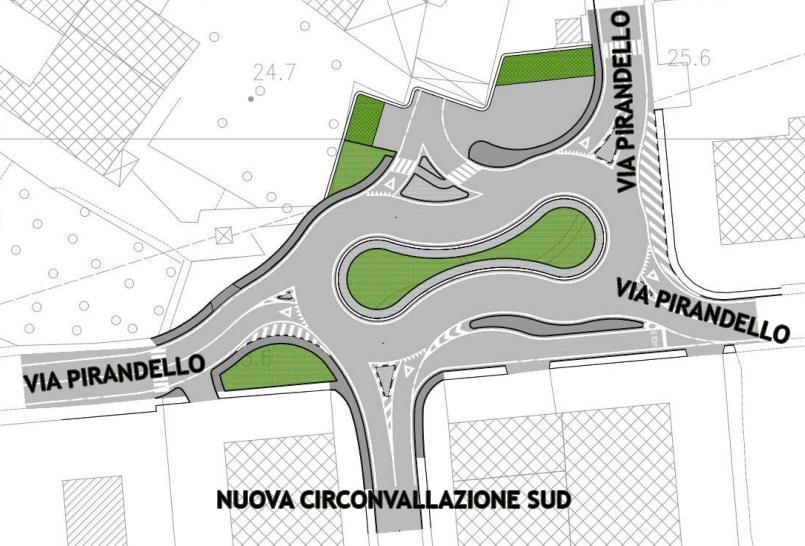 La nuova rotatoria all’ingresso della strada Circonvallazione Sud di Empoli