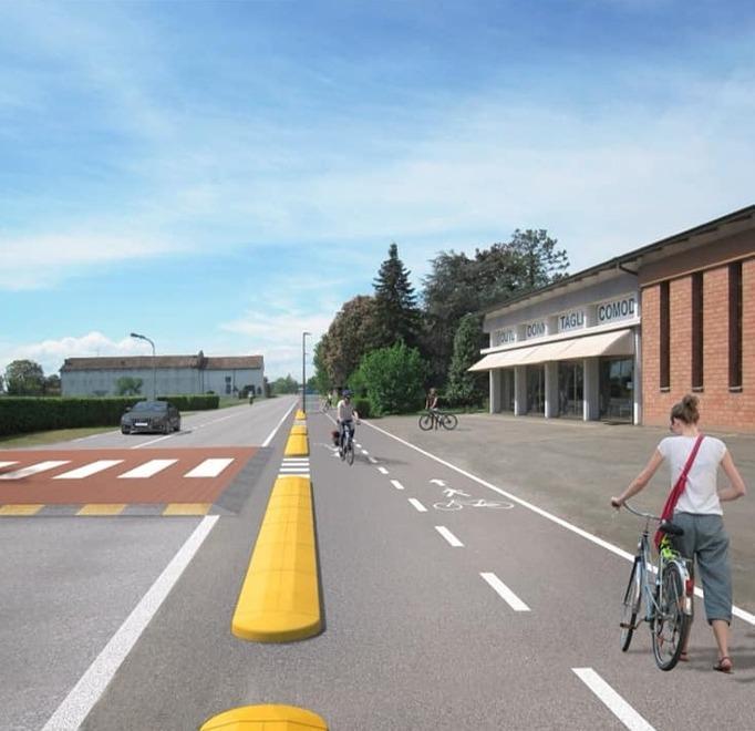 Il rendering della nuova pista ciclabile