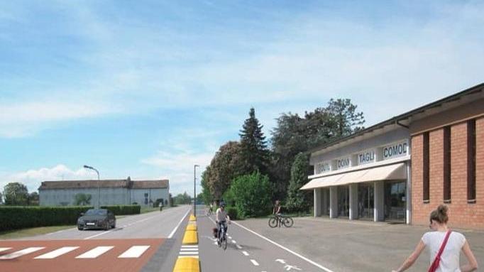 Il rendering della nuova pista ciclabile