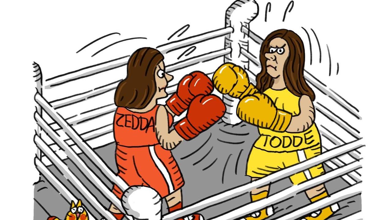 La vignetta di Gef: scontro Zedda-Todde sulla Cassa integrazione