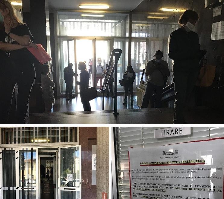 Tutti in fila nell’atrio: protesta alle Entrate 