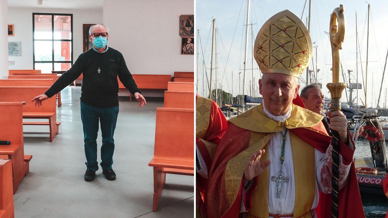 Don Raffaello Schiavone ha già aumentato la distanza fra le panche nella chiesa alla Scopaia (Marzi) e il vescovo Simone Giusti, 65 anni a fine giugno