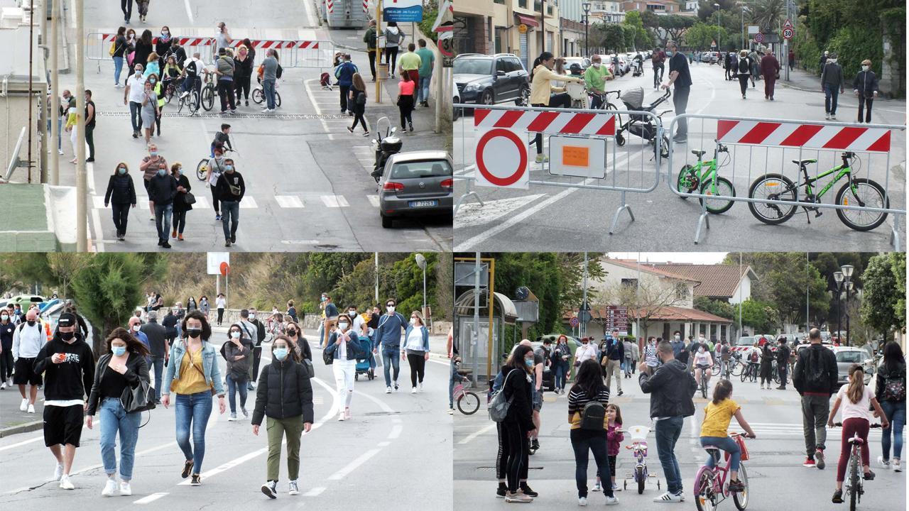 Tutti a piedi o in bici. Un successo il test del lungomare chiuso alle auto 