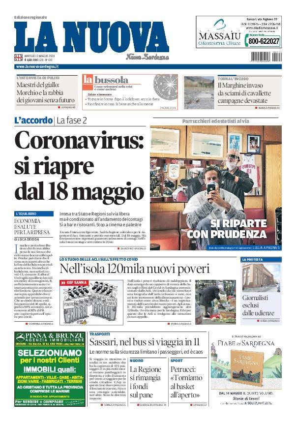 La Nuova Sardegna - Prima Pagina - 12 maggio 2020
