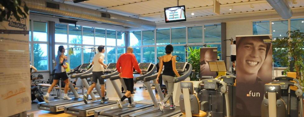 L’interno della palestra “Ego Wellness Resort” di Lucca prima del lockdown