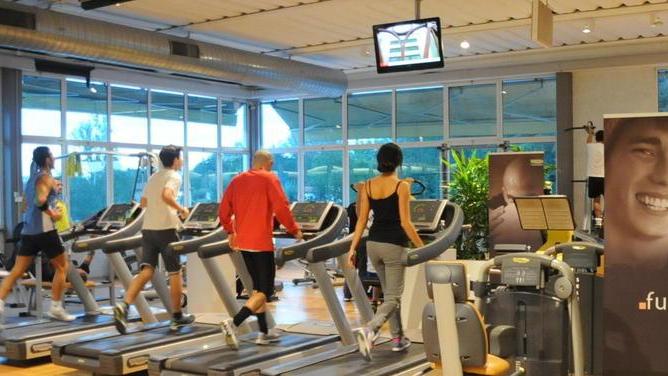 L’interno della palestra “Ego Wellness Resort” di Lucca prima del lockdown