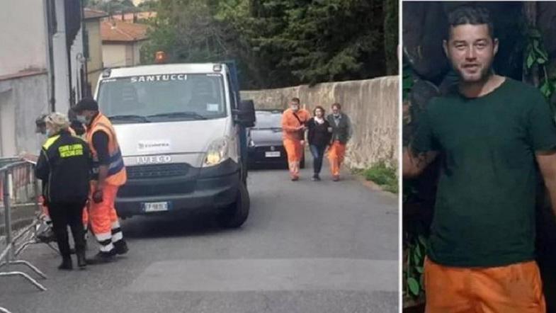 L'arrivo dei familiari dopo la tragedia in via di Montenero e, nel riquadro, Romario Spaneshi (l'operaio morto a soli 30 anni)