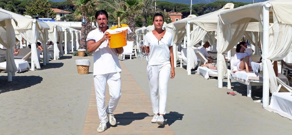 Il bagno del Twiga a Marina di Pietrasanta