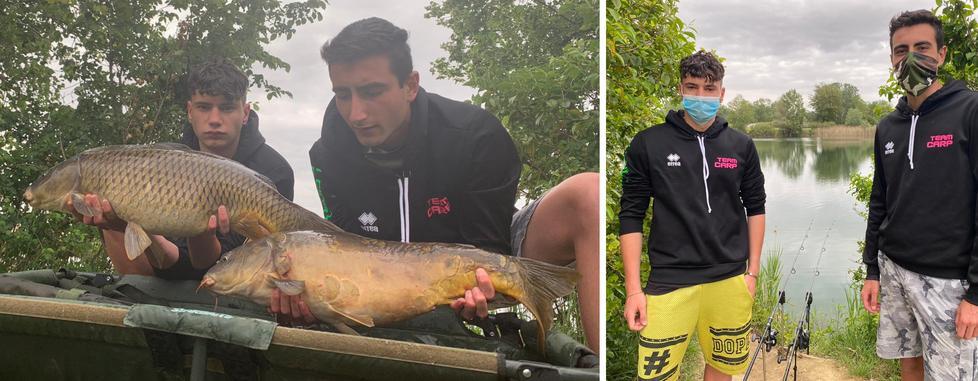 Carpe da record per Dennis e Andrea nel lago Il Cavo