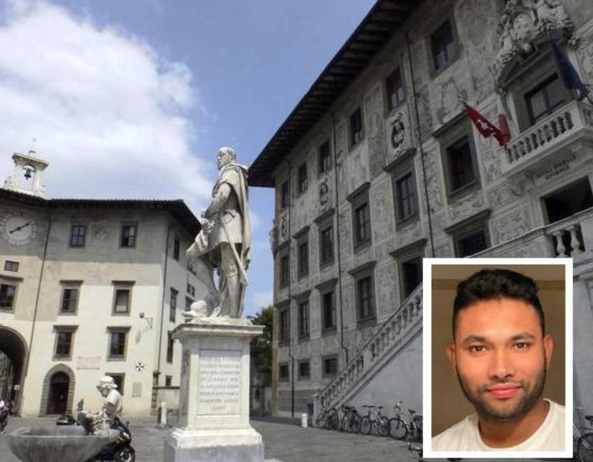 La sede della Scuola Normale e, nel riquadro, il dottorando Akash Deep Biswas