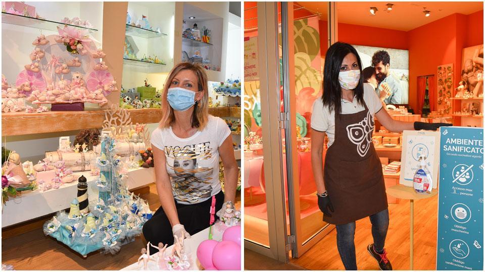 Lucia Dragoni della Boutique della Bomboniera e Sonia Capasso, store manager di Thun al centro commerciale Maremà