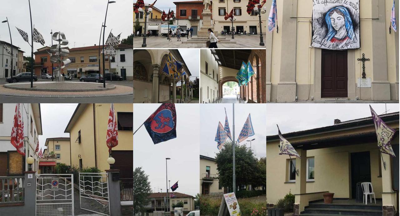 Fucecchio non si arrende, il Palio non c’è (per ora) ma intanto sventolano le bandiere dei 12 popoli 