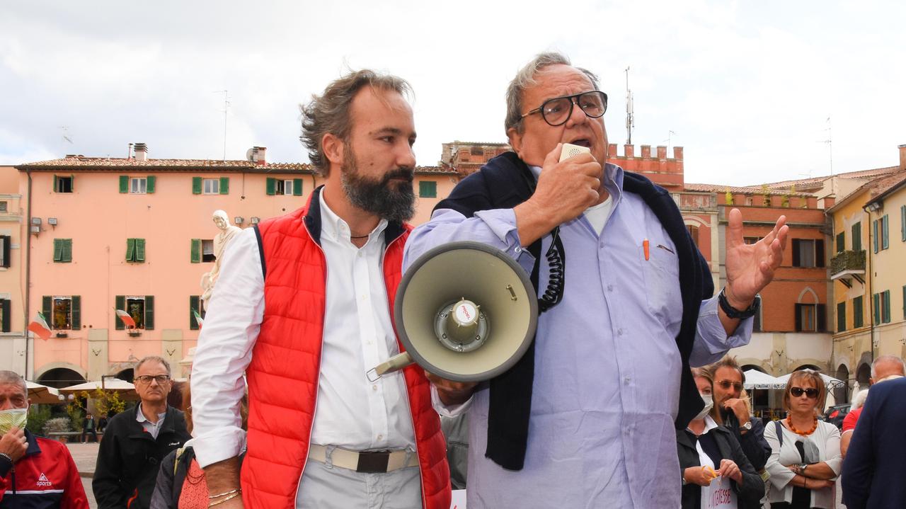 Roberto Barocci e Matteo Della Negra in una manifestazione in centro (foto Bf)