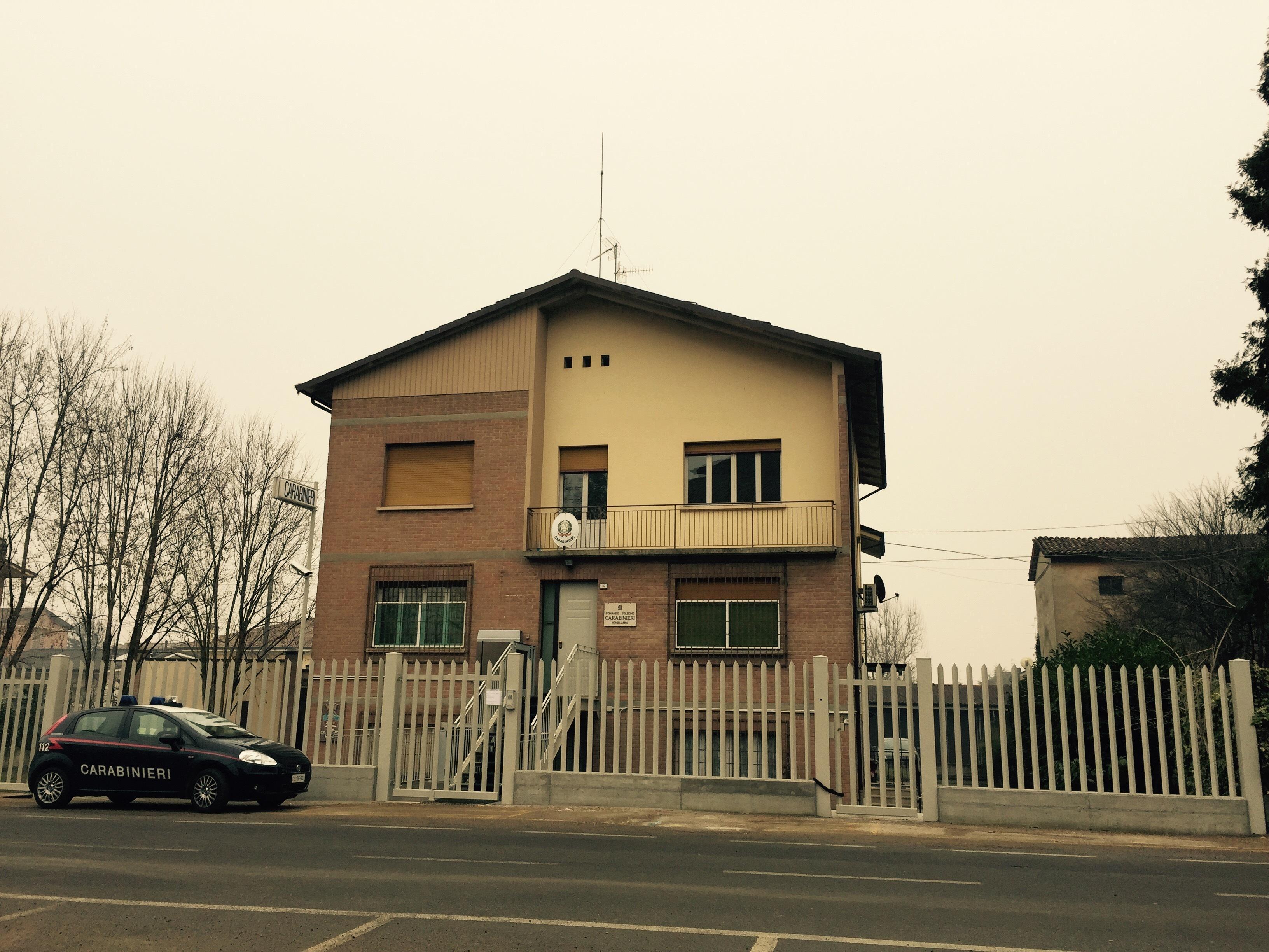 La caserma dei carabinieri di Novellara