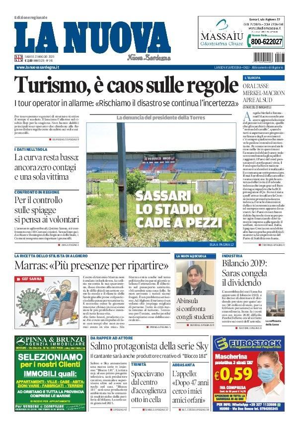 La Nuova Sardegna - Prima Pagina - 23 maggio 2020