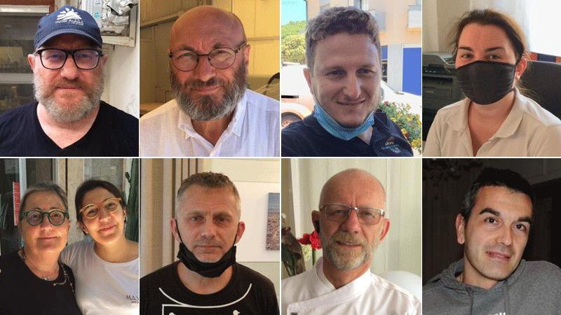 Dall’alto a sinistra in senso orario Umberto Chisci, Rosario Sangiorgi, Niccolò D'Andrea, Michela D’Antuono, Massimiliano Sileoni, Marco Chisci, Alessandro Menicucci,  Grazia Ranieri con la figlia Ilaria Fiordagresto