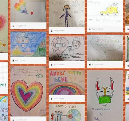 Decine di disegni per un grazie I bambini omaggiano i sanitari